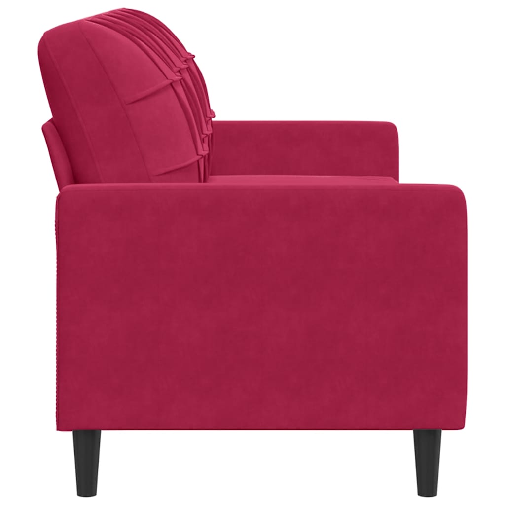 Divano a 3 Posti Rosso Vino 180 cm in Velluto | homemem39