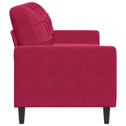 Divano a 3 Posti Rosso Vino 180 cm in Velluto | homemem39