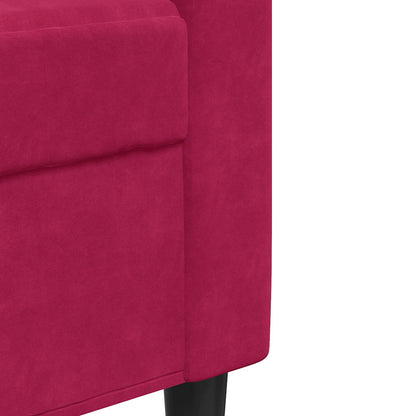 Divano a 3 Posti Rosso Vino 180 cm in Velluto | homemem39