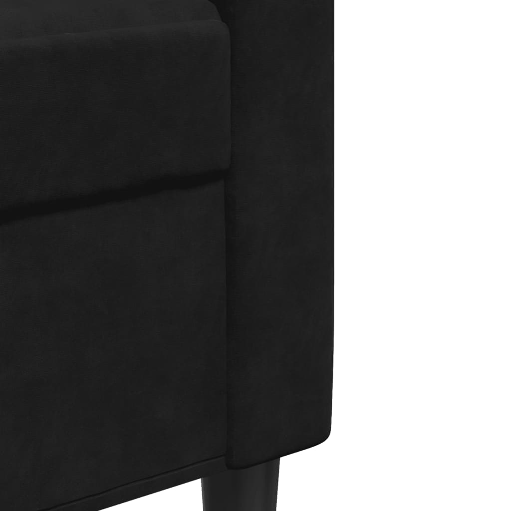 Divano a 3 Posti Nero 180 cm in Velluto | homemem39