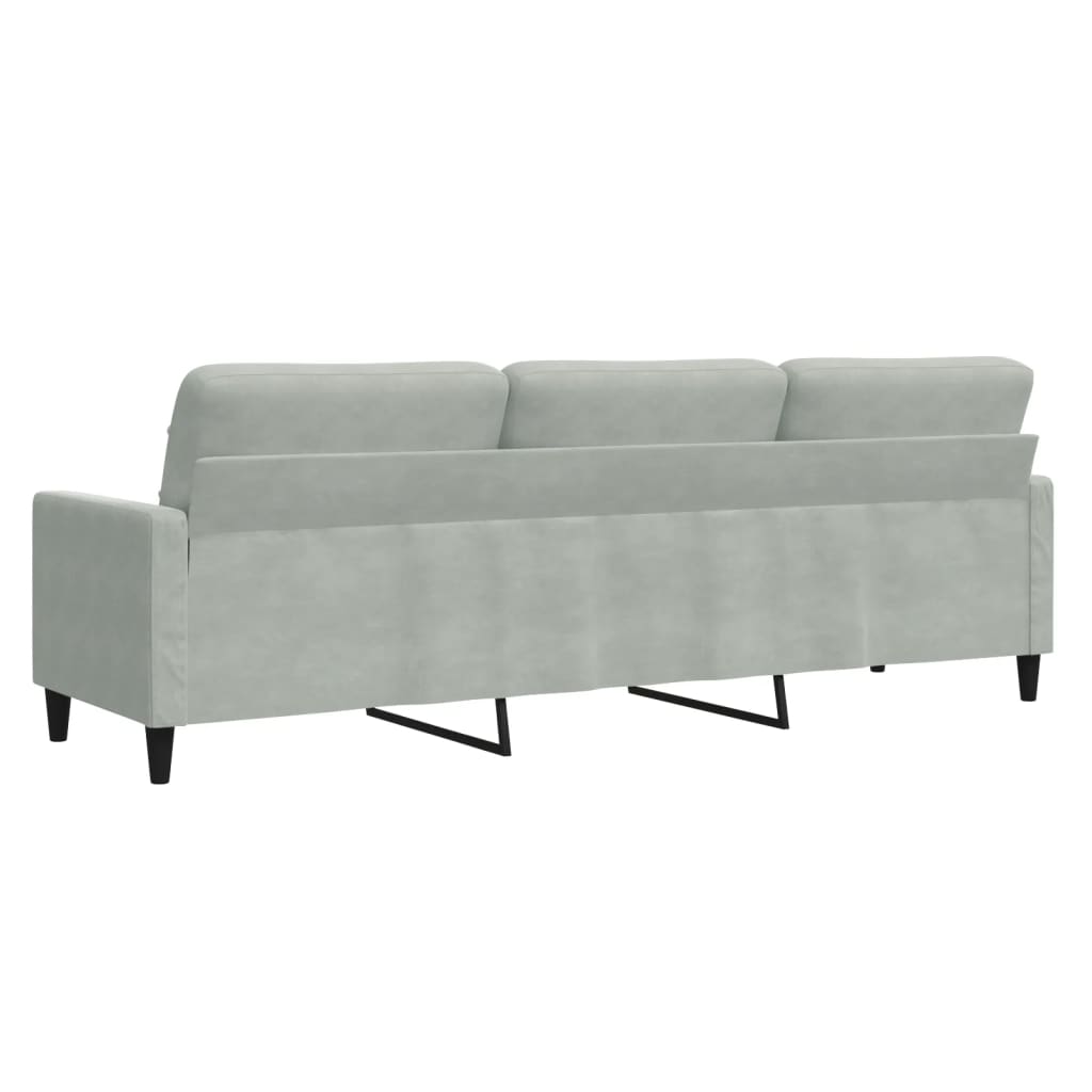 Divano a 3 Posti Grigio Chiaro 210 cm in Velluto | homemem39
