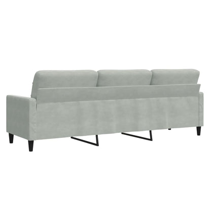 Divano a 3 Posti Grigio Chiaro 210 cm in Velluto | homemem39