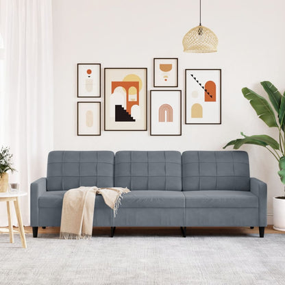 Divano a 3 Posti Grigio Scuro 210 cm in Velluto | homemem39