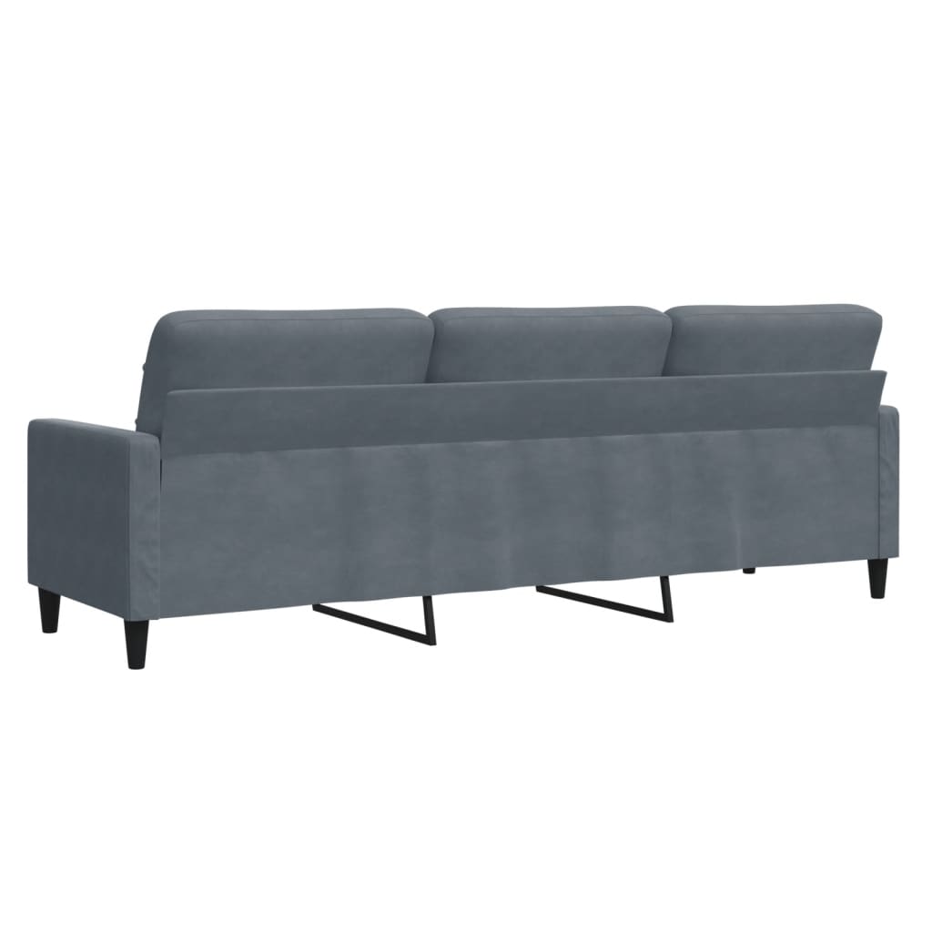 Divano a 3 Posti Grigio Scuro 210 cm in Velluto | homemem39
