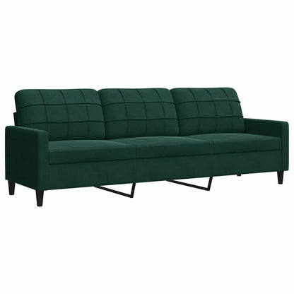 Divano a 3 Posti Verde Scuro 210 cm in Velluto | homemem39