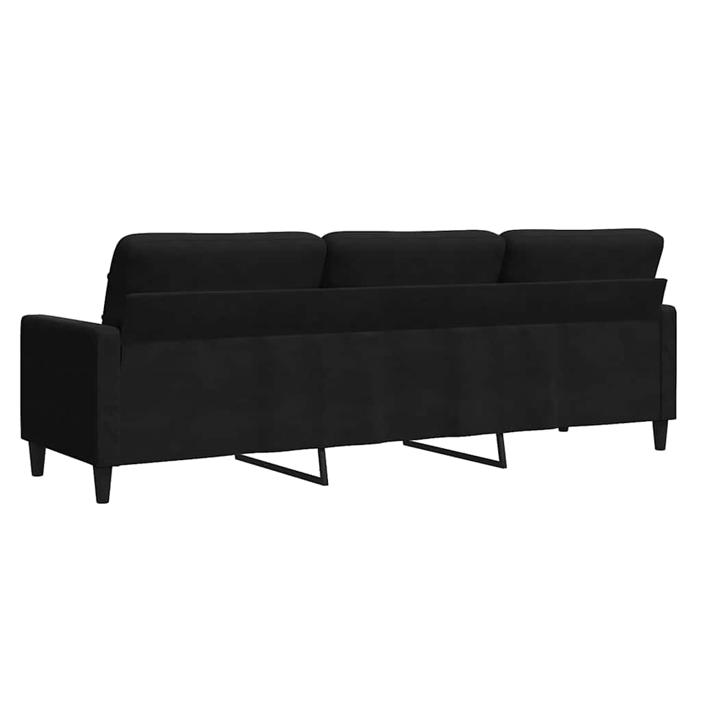 Divano a 3 Posti Nero 210 cm in Velluto | homemem39