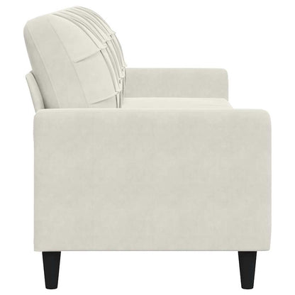 Divano a 3 Posti Crema 210 cm in Velluto