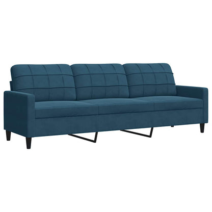 Divano a 3 Posti Blu 210 cm in Velluto | homemem39