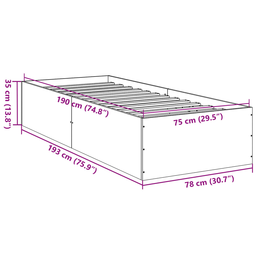 Giroletto Grigio Cemento 75x190 cm in Legno Multistrato | homemem39