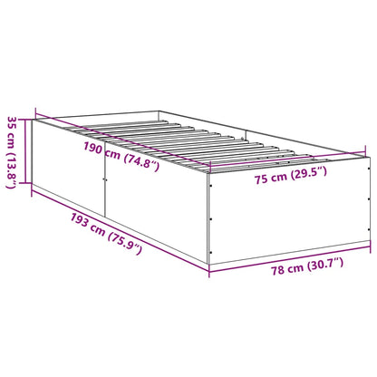 Giroletto senza Materasso Rovere Marrone 75x190cm in Truciolato | homemem39