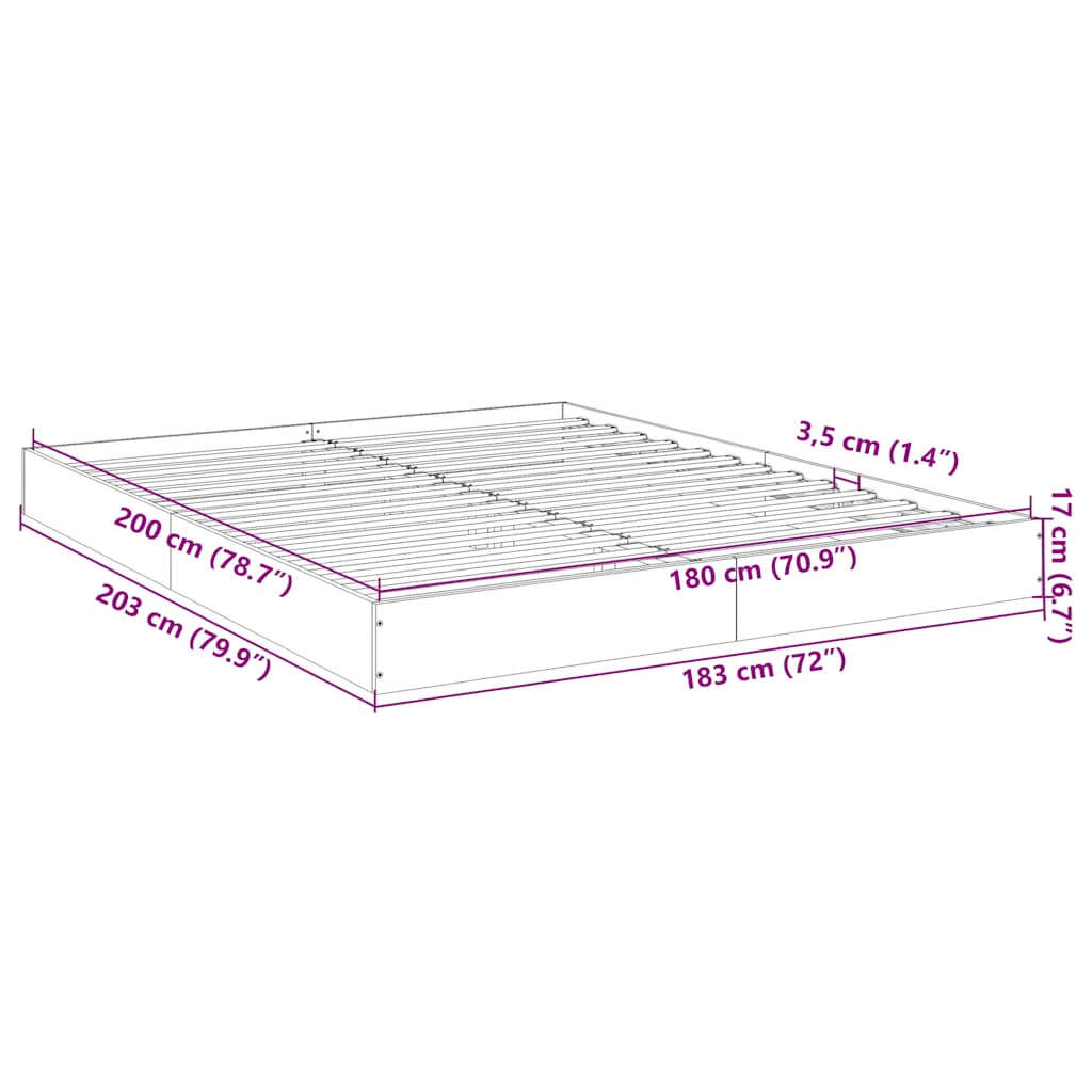 Giroletto Grigio Cemento 180x200 cm in Legno Multistrato | homemem39