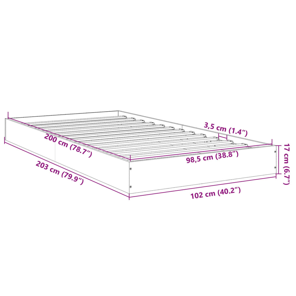 Giroletto Grigio Sonoma 100x200 cm in Legno Multistrato | homemem39