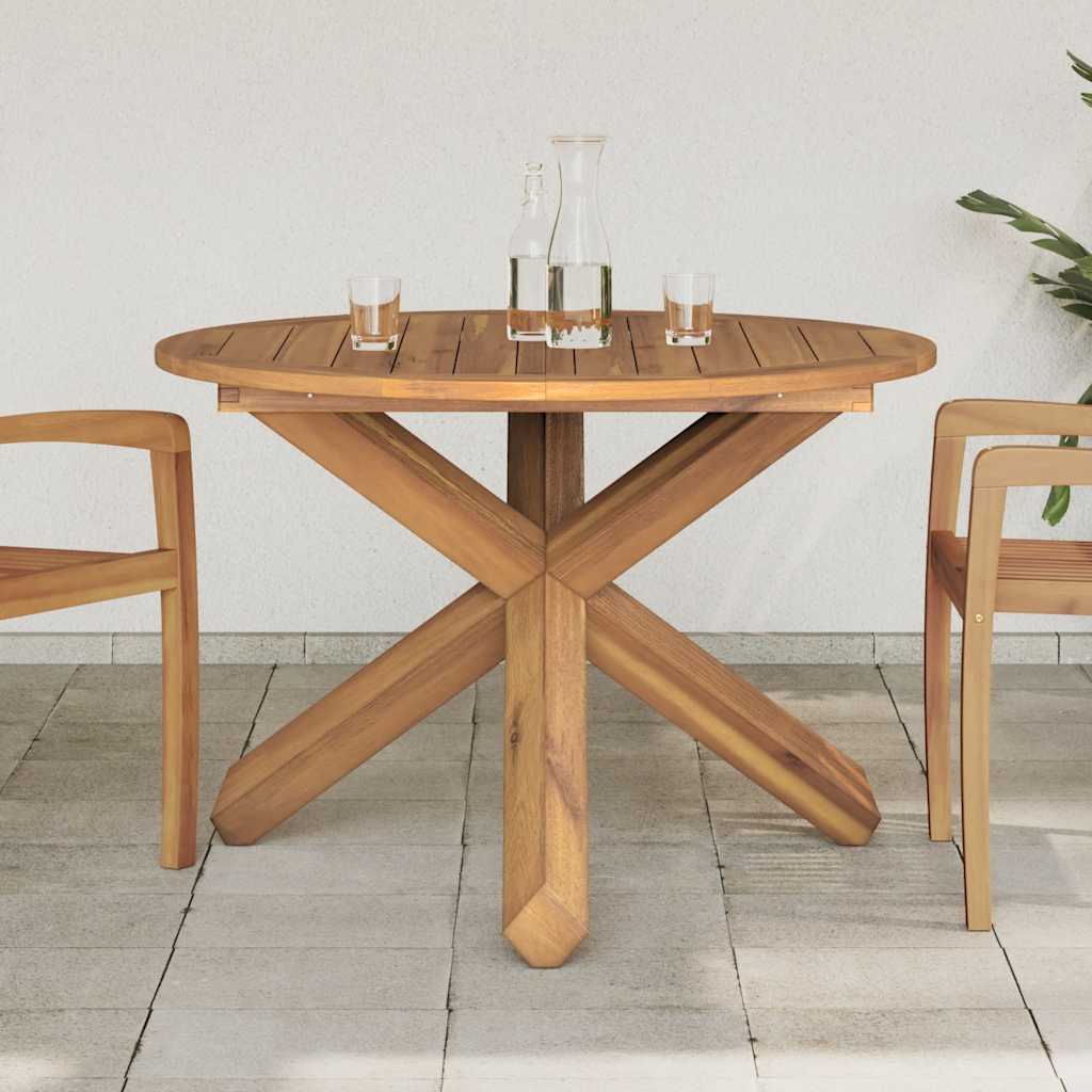 Tavolo da Giardino Ø109x74 cm in Legno Massello di Teak - homemem39