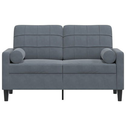 Divano a 2 Posti con Cuscini Grigio Scuro 120 cm in Velluto | homemem39