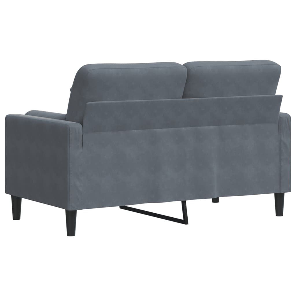 Divano a 2 Posti con Cuscini Grigio Scuro 120 cm in Velluto | homemem39