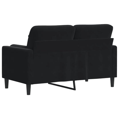 Divano a 2 Posti con Cuscini Nero 120 cm in Velluto | homemem39