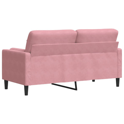 Divano a 2 Posti con Cuscini Rosa 140 cm in Velluto - homemem39
