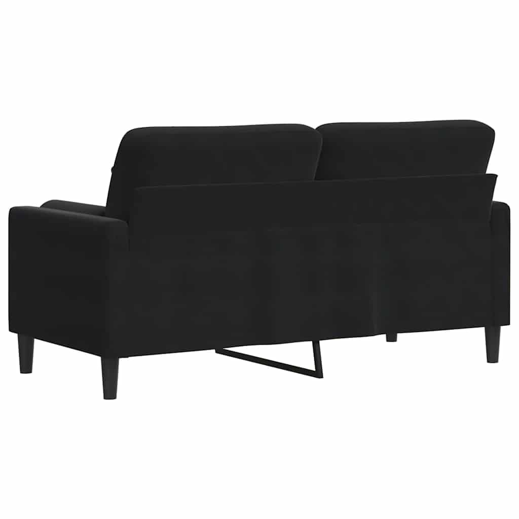 Divano a 2 Posti con Cuscini Nero 140 cm in Velluto | homemem39