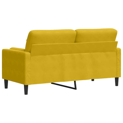 Divano a 2 Posti con Cuscini Giallo 140 cm in Velluto | homemem39