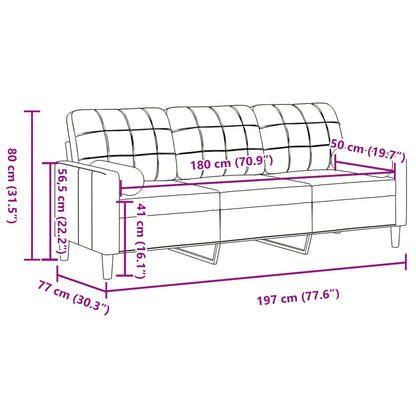 Divano a 3 Posti con Cuscini Grigio Scuro 180 cm in Velluto | homemem39