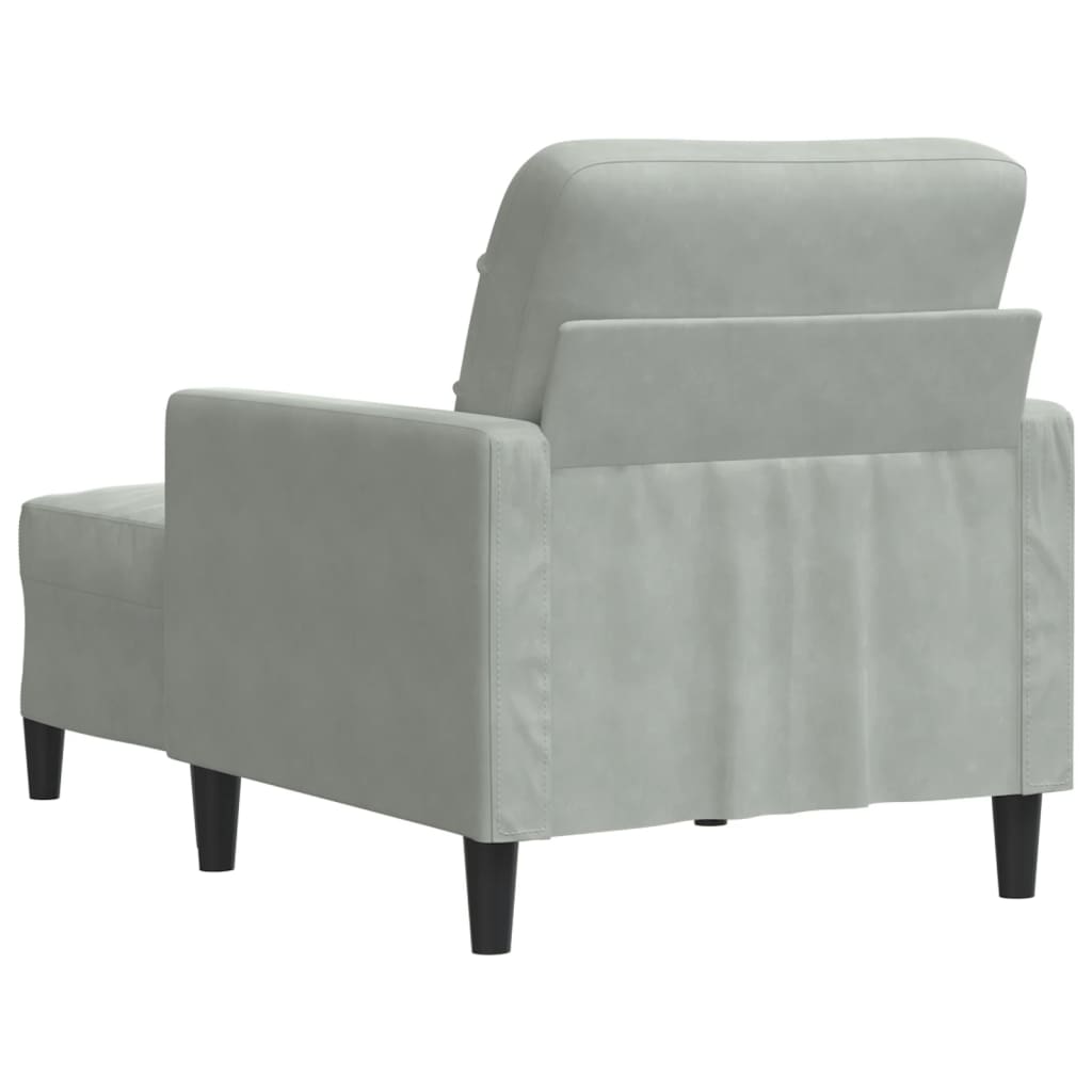 Poltrona con Poggiapiedi Grigio Chiaro 60 cm in Velluto | homemem39