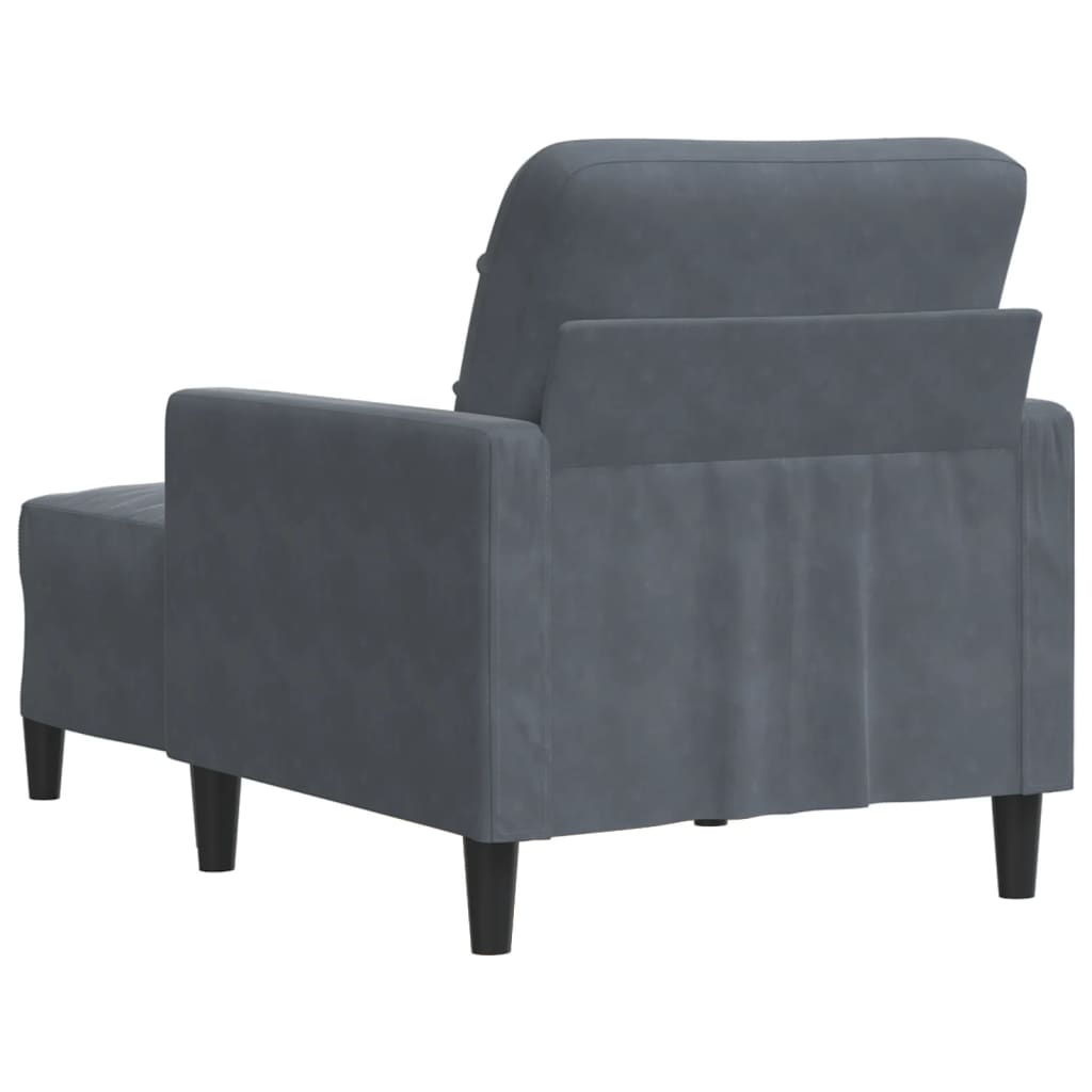 Poltrona con Poggiapiedi Grigio Scuro 60 cm in Velluto