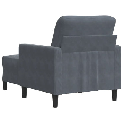 Poltrona con Poggiapiedi Grigio Scuro 60 cm in Velluto