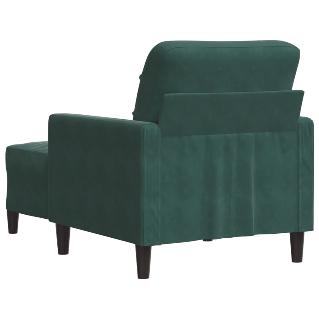 Poltroncina con Poggiapiedi Verde Scuro 60 cm in Velluto