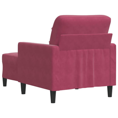 Poltrona con Poggiapiedi Rosso Vino 60 cm in Velluto | homemem39