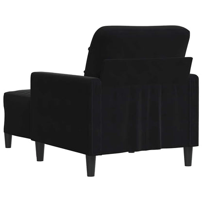 Poltrona con Poggiapiedi Nero 60 cm in Velluto | homemem39