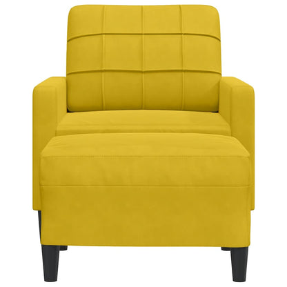 Poltrona con Poggiapiedi Giallo 60 cm in Velluto | homemem39