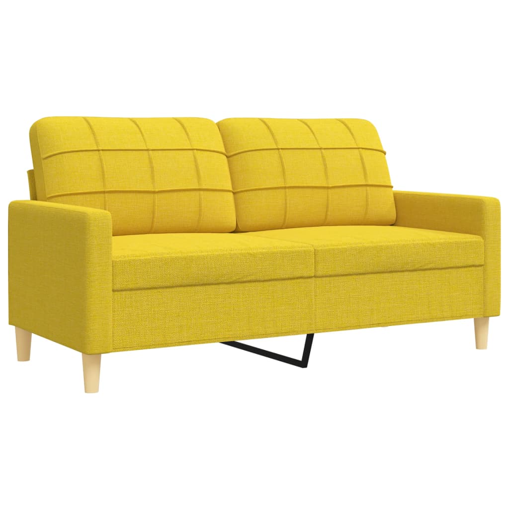 Set di Divani 3 pz Giallo Chiaro in Tessuto | homemem39