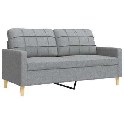 Set di Divani 4 pz con Poggiapiedi Grigio Chiaro in Tessuto | homemem39