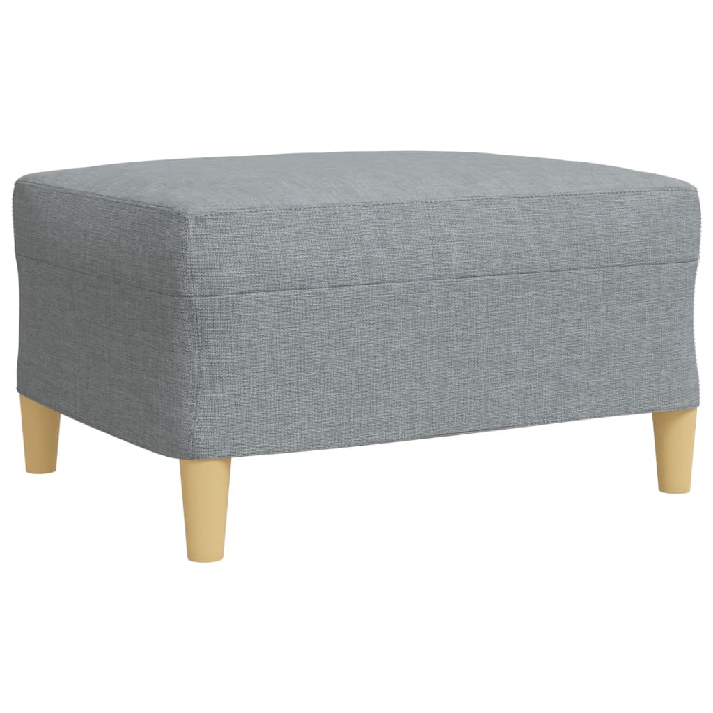 Set di Divani 4 pz con Poggiapiedi Grigio Chiaro in Tessuto | homemem39