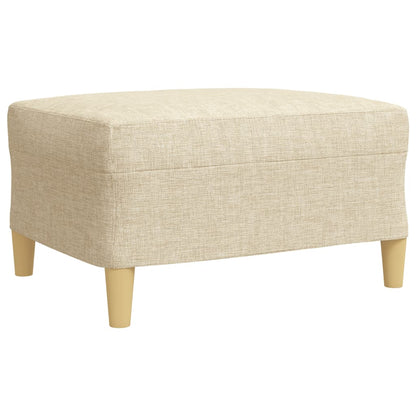 Set di Divani 4 pz con Poggiapiedi Crema in Tessuto