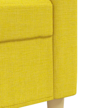 Set di Divani 4 pz con Poggiapiedi Giallo Chiaro in Tessuto | homemem39