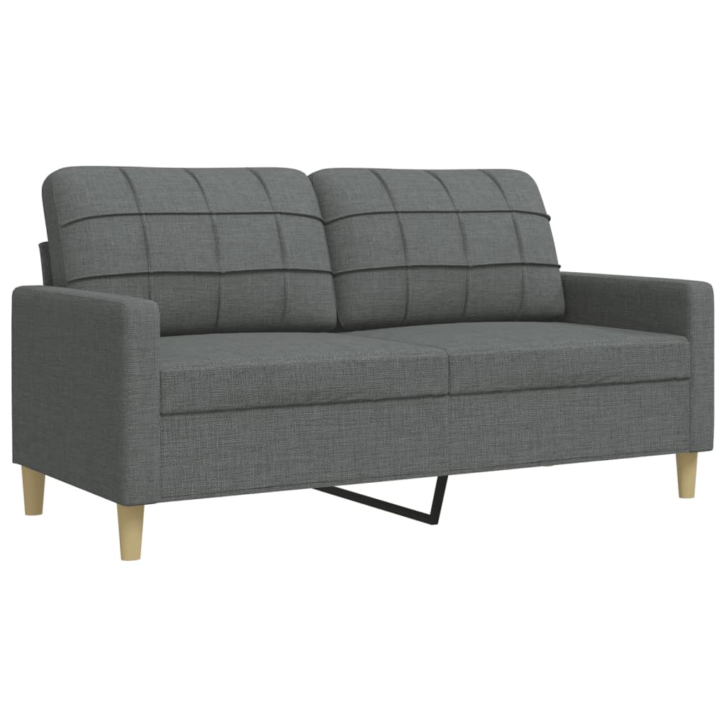Set di Divani 3 pz con Cuscini Grigio Scuro in Tessuto | homemem39
