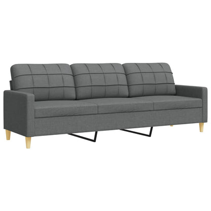 Set di Divani 3 pz con Cuscini Grigio Scuro in Tessuto | homemem39