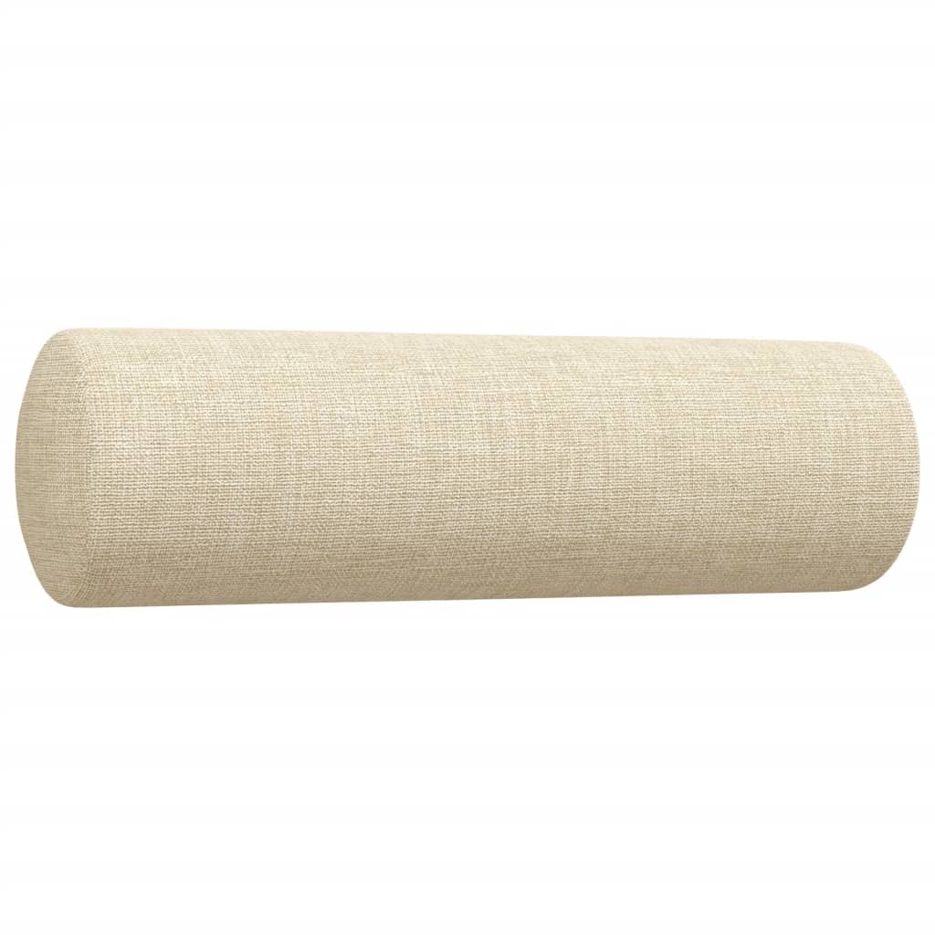 Set Divani 3 pz con Poggiapiedi Crema in Tessuto | homemem39