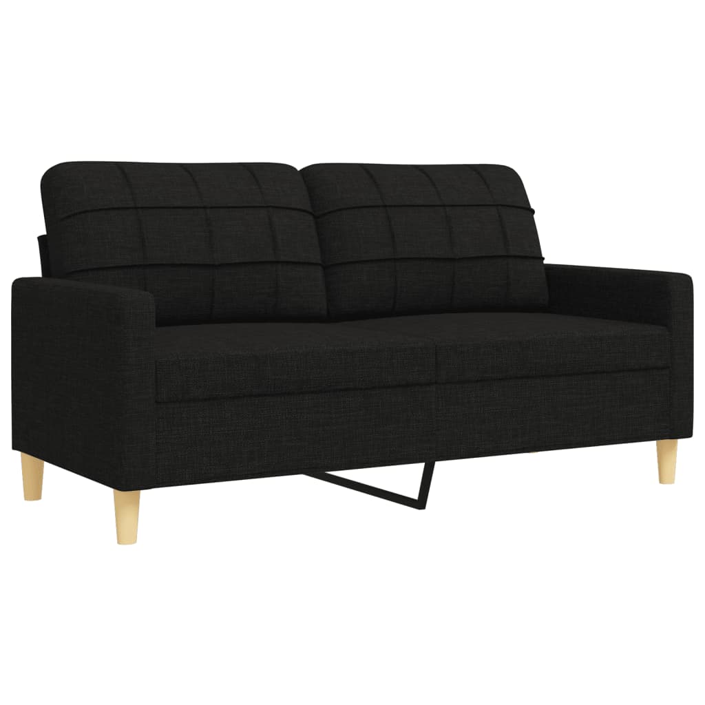 Set Divani 3 pz con Cuscini Decorativi Nero in Tessuto | homemem39