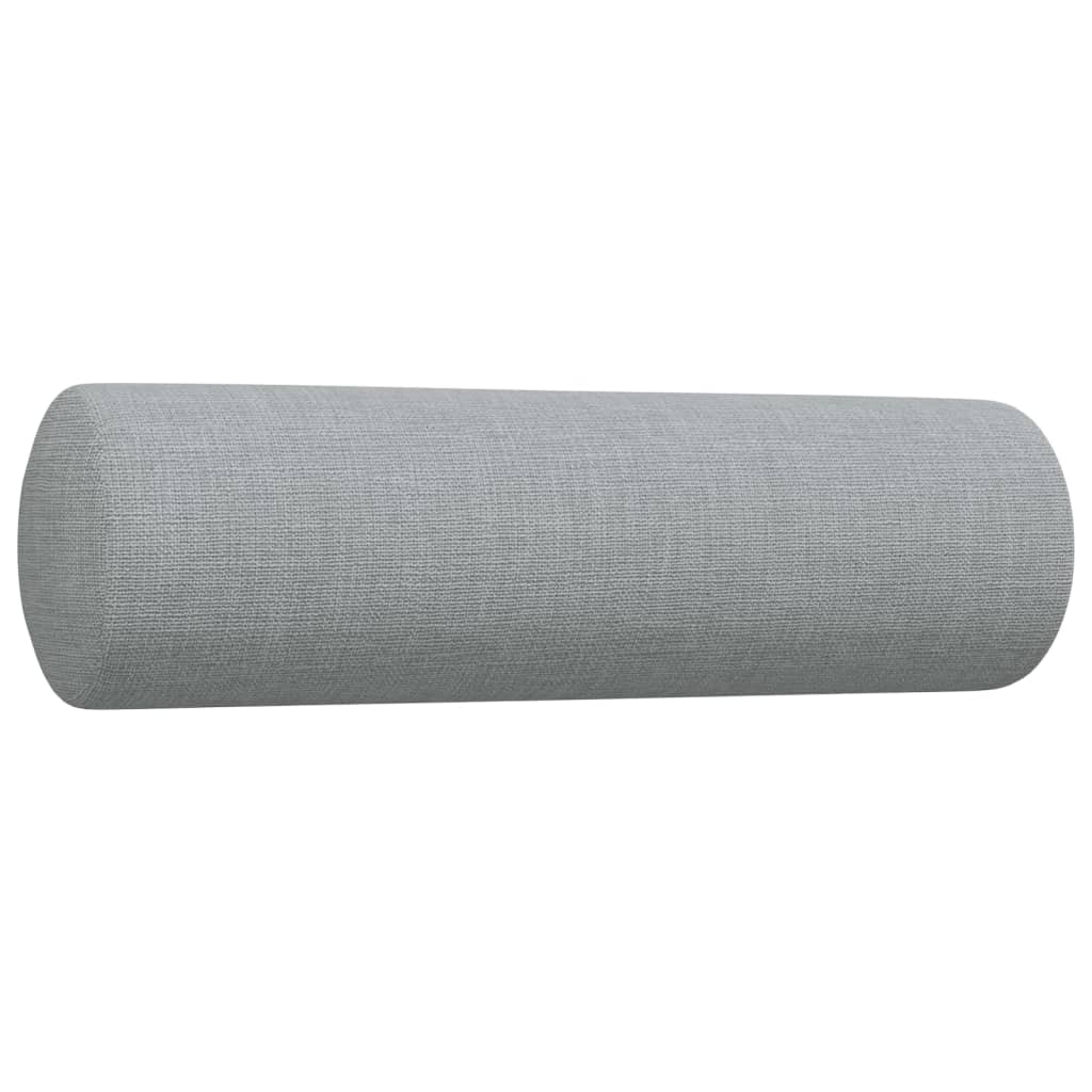 Set Divani 4 pz con Poggiapiedi e Cuscini Grigio Chiaro Tessuto | homemem39