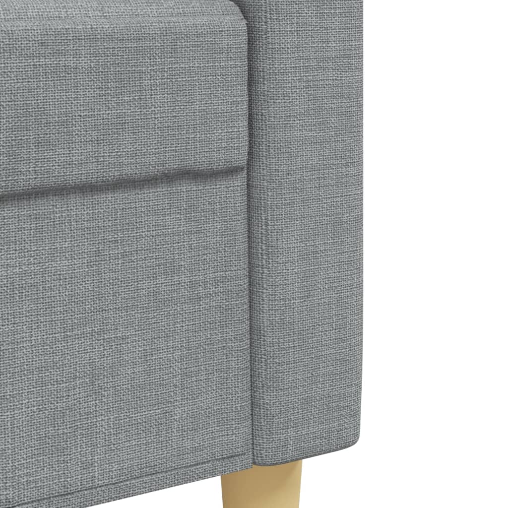 Set Divani 4 pz con Poggiapiedi e Cuscini Grigio Chiaro Tessuto | homemem39