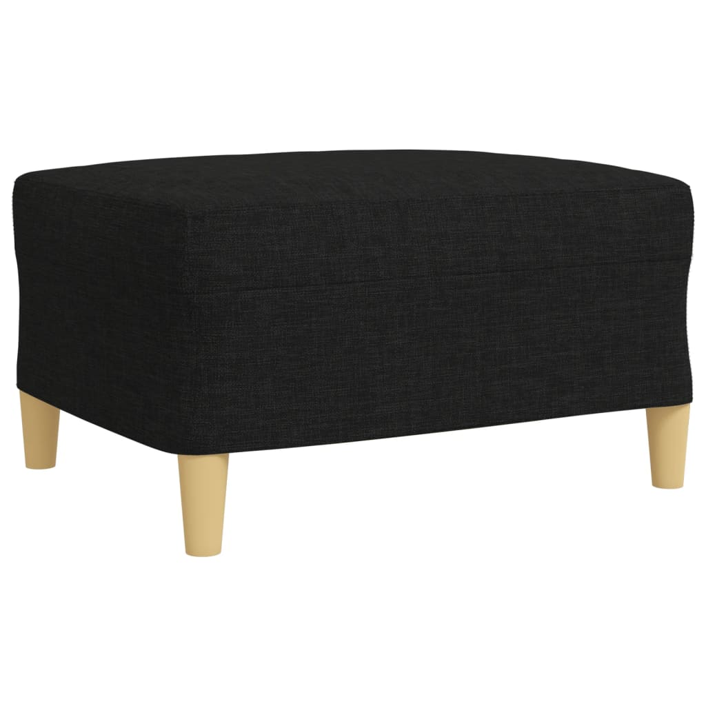 Set Divani 4 pz con Poggiapiedi e Cuscini Nero in Tessuto | homemem39