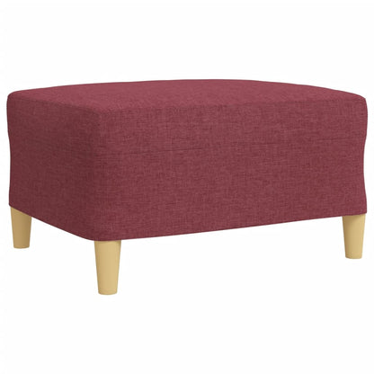 Set di Divani 4 pz con Poggiapiedi Rosso Vino in Tessuto | homemem39