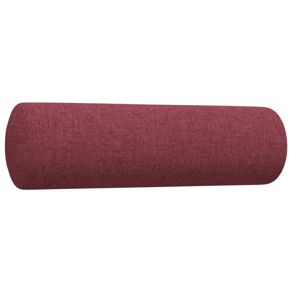 Set di Divani 4 pz con Poggiapiedi Rosso Vino in Tessuto | homemem39