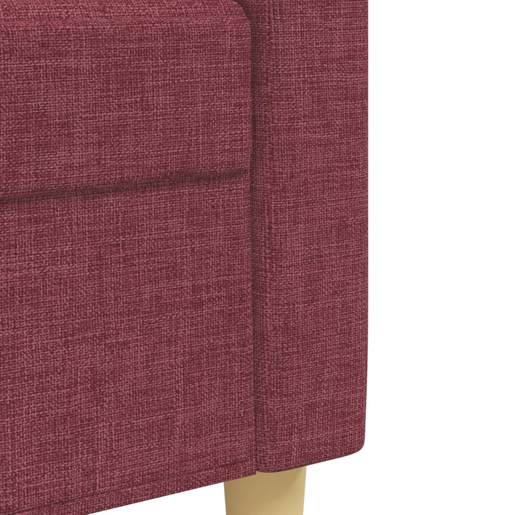 Set di Divani 4 pz con Poggiapiedi Rosso Vino in Tessuto | homemem39