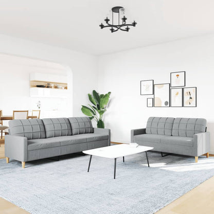 Set di Divani 2 pz Grigio Chiaro in Tessuto | homemem39