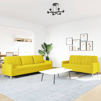 Set di Divani 2 pz Giallo Chiaro in Tessuto | homemem39