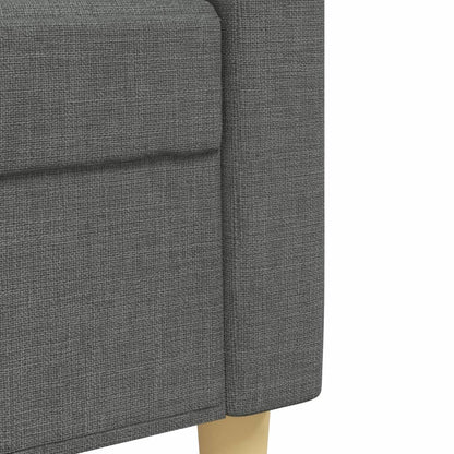 Set di Divani 3 pz con Poggiapiedi Grigio Scuro in Tessuto | homemem39