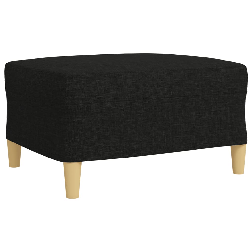 Set di Divani 3 pz con Poggiapiedi Nero in Tessuto | homemem39